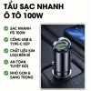 Tẩu sạc nhanh ô tô 100W 2 cổng USB Type C, siêu nhỏ, giá ưu đãi 92.500₫ PNCar