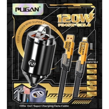 Tẩu sạc nhanh ô tô 100W 2 cổng USB & Type‑C, cắm tẩu âm nguồn, hàng chính hãng