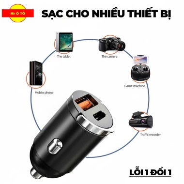 Tẩu Sạc Nhanh Ô Tô 100W Combo 3in1 - Sạc Siêu Tốc, Phụ Kiện Cao Cấp TSN002 Giá Ưu Đãi 129k