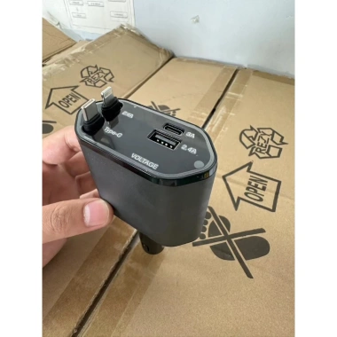 Tẩu Sạc Nhanh Ô Tô 120W 4 trong 1 USB và Type‑C Tích Hợp Sạc Rút Gọn Hỗ Trợ Sạc Nhanh Mộc Lan Yêu Xe 4