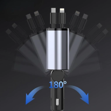 Tẩu Sạc Nhanh Ô Tô 120W 4 trong 1 USB và Type‑C Tích Hợp Sạc Rút Gọn Hỗ Trợ Sạc Nhanh Mộc Lan Yêu Xe 6