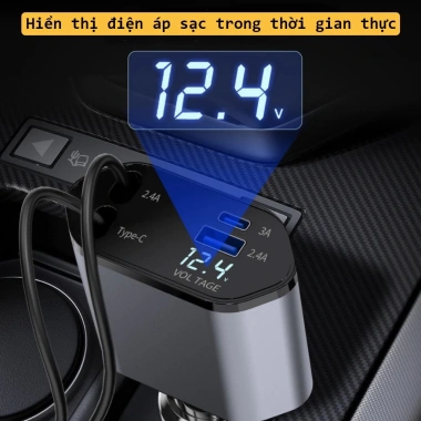Tẩu Sạc Nhanh Ô Tô 120W 4in1 USB-C Lightning – Sạc Siêu Nhanh, Giá 155k