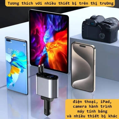 Tẩu Sạc Nhanh Ô Tô 120W 4in1 USB-C Lightning – Sạc Siêu Nhanh, Giá 155k 8 Tẩu Sạc Nhanh Ô Tô 120W 4in1 USB-C Lightning – Sạc Siêu Nhanh, Giá 155k 8