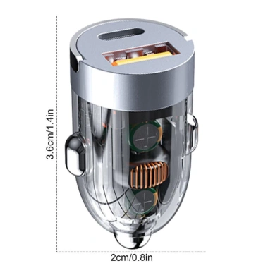 Tẩu sạc nhanh ô tô 120W - Chip thông minh, USB/Type-C kép, tự ngắt an toàn, phù hợp mọi xe