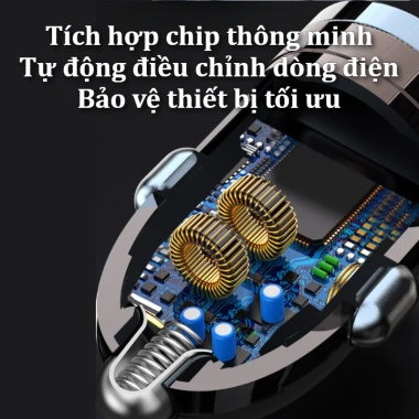 Tẩu sạc nhanh ô tô 120W - Chip thông minh, USB/Type-C kép, tự ngắt an toàn, phù hợp mọi xe