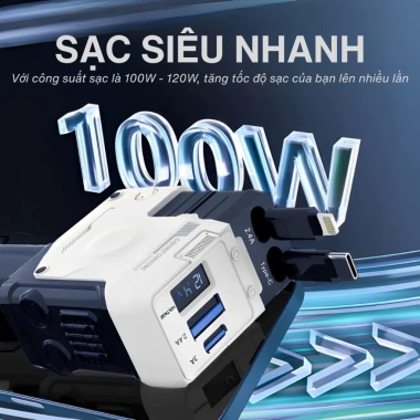 Tẩu sạc nhanh ô tô 120W DIBESMART 4 trong 1 - Sạc đa thiết bị, giá 259.000 VND 2 Tẩu sạc nhanh ô tô 120W DIBESMART 4 trong 1 - Sạc đa thiết bị, giá 259.000 VND 2