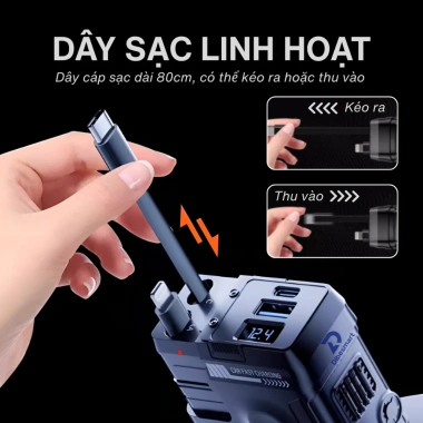 Tẩu sạc nhanh ô tô 120W DIBESMART 4 trong 1 - Sạc đa thiết bị, giá 259.000 VND