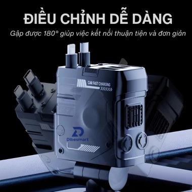 Tẩu sạc nhanh ô tô 120W DIBESMART 4 trong 1 - Sạc đa thiết bị, giá 259.000 VND