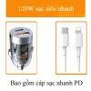 Tẩu sạc nhanh ô tô 120W USB+Type‑C, chip thông minh, phù hợp mọi xe 9