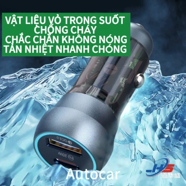 Tẩu sạc nhanh ô tô 38W an toàn, 2 cổng USB và Type-C, sạc mọi thiết bị 80.000₫ 7
