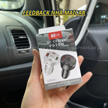 Tẩu sạc nhanh ô tô 4 cổng USB Type C PD20W QC3.0 - Sạc đồng thời, chỉ 35.000₫