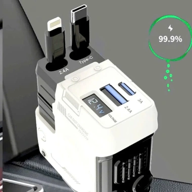 Tẩu sạc nhanh ô tô 4 trong 1 (V) - Sạc đồng thời USB-C, USB-A, 12V, giảm giá 20% chỉ 229.000₫