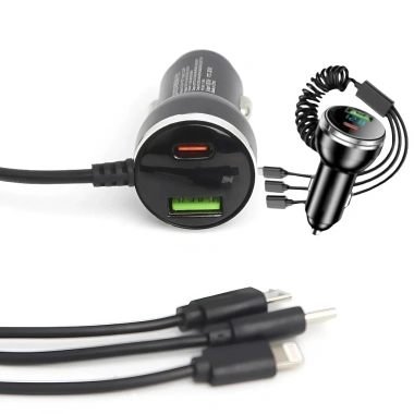 Tẩu sạc nhanh ô tô 5in1 100W Type-C + USB - Dây 3 đầu sạc đồng thời 5 thiết bị 9 Tẩu sạc nhanh ô tô 5in1 100W Type-C + USB - Dây 3 đầu sạc đồng thời 5 thiết bị 9