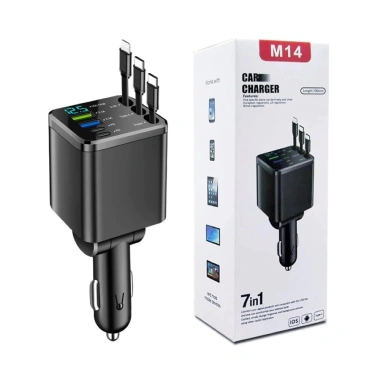 Tẩu Sạc Nhanh Ô Tô 7 in 1 120W PD3.0 – 7 Cổng USB Type-C & Lightning PNCar