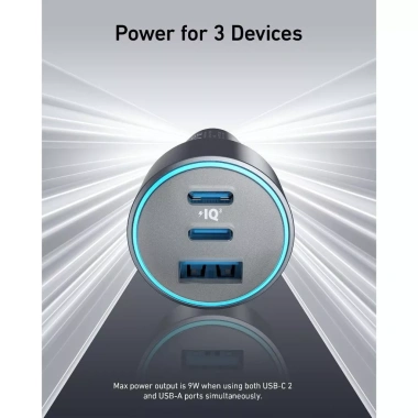 Tẩu sạc nhanh ô tô Anker PowerDrive 67W 3 cổng (2C+1A) giá ưu đãi 450.000₫ 9