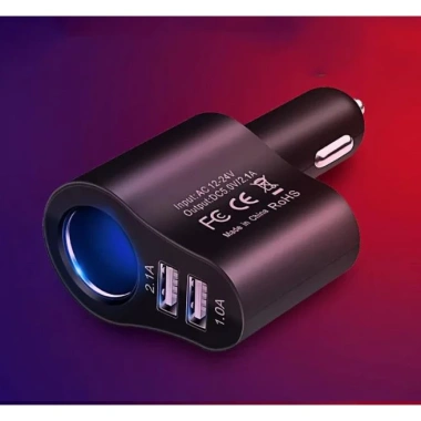 Tẩu Sạc Nhanh Ô Tô Chính Hãng: 2 USB + 1 Tẩu Tròn, Giá 45.000₫ 3