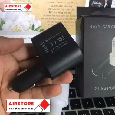 Tẩu Sạc Nhanh Ô Tô Chính Hãng: 2 USB + 1 Tẩu Tròn, Giá 45.000₫ 8