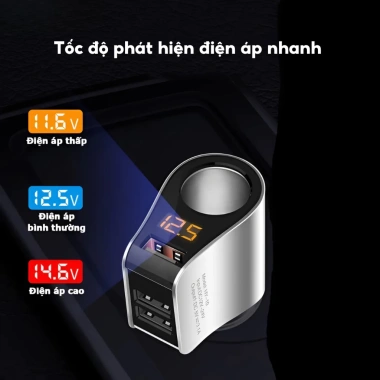 Tẩu Sạc Nhanh Ô Tô Đa Năng 2 Cổng USB Công Suất Cao, Điện Áp Cao - Giá 168k 6