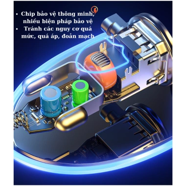 Tẩu sạc nhanh ô tô LUVIBA C44 – Cổng sạc đa năng, giá chỉ 100.000đ (giảm từ 125.000đ)