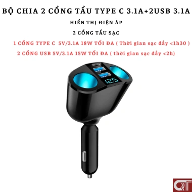Tẩu sạc nhanh ô tô QC3 PD 2 cổng USB Type C - Auto247, giảm còn 35.000₫ 10 Tẩu sạc nhanh ô tô QC3 PD 2 cổng USB Type C - Auto247, giảm còn 35.000₫ 10