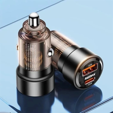 Tẩu sạc nhanh ô tô REMAX RCC360 75W 2 cổng USB/Type‑C đèn báo sạc 2 thiết bị