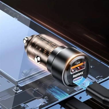 Tẩu sạc nhanh ô tô REMAX RCC360 75W 2 cổng USB/Type‑C đèn báo sạc 2 thiết bị