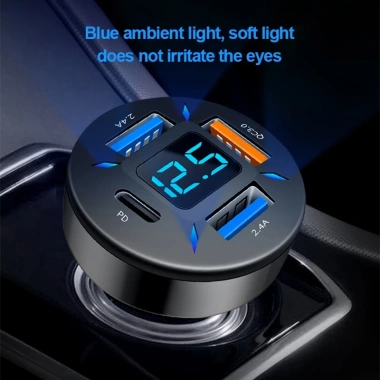 Tẩu sạc nhanh ô tô SEAMETAL 4 cổng QC3.0 PD 66W có đèn LED - Giá ưu đãi 79.739₫