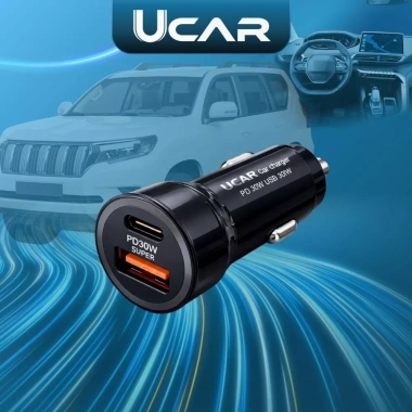 Tẩu sạc nhanh ô tô UCAR U-C01 60W PD3.0 QC3.0 - Hai cổng USB Type-C, sạc tiện lợi cho mọi chuyến đi