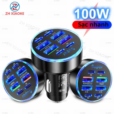 Tẩu sạc nhanh ô tô ZH XIAOKE chống cháy nổ, LED, USB Type-C – Giá chỉ 71.500₫