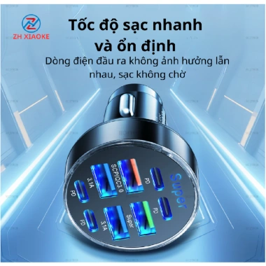 Tẩu sạc nhanh ô tô ZH XIAOKE chống cháy nổ, LED, USB Type-C – Giá chỉ 71.500₫