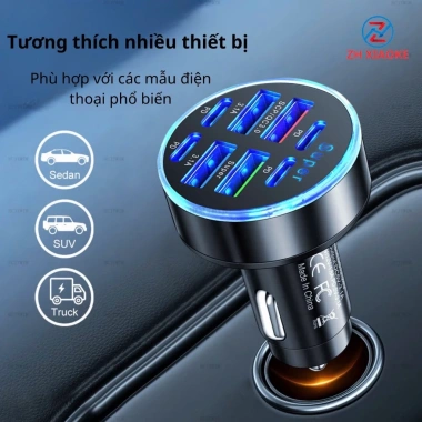 Tẩu sạc nhanh ô tô ZH XIAOKE chống cháy nổ, LED, USB Type-C – Giá chỉ 71.500₫