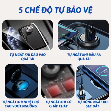Tẩu sạc nhanh PUGAN 100W cho ô tô & xe máy – Nhỏ gọn, tiện lợi, sạc siêu nhanh, giá 145.000₫ 6