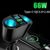 Tẩu Sạc Nhanh QC3.0 66W USB Type C LED Kỹ Thuật Số - Siêu Tiết Kiệm cho Xe Hơi