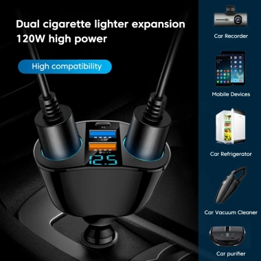 Tẩu Sạc Nhanh QC3.0 66W USB Type C LED Kỹ Thuật Số - Siêu Tiết Kiệm cho Xe Hơi