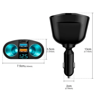 Tẩu Sạc Nhanh QC3.0 66W USB Type C LED Kỹ Thuật Số - Siêu Tiết Kiệm cho Xe Hơi 9 Tẩu Sạc Nhanh QC3.0 66W USB Type C LED Kỹ Thuật Số - Siêu Tiết Kiệm cho Xe Hơi 9