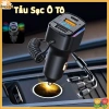 Tẩu Sạc Ô Tô 65W Cáp Lò Xo - Sạc Nhanh Đa Năng, Đèn LED, Tương Thích Điện Thoại & Máy Tính Bảng, Giá 175k