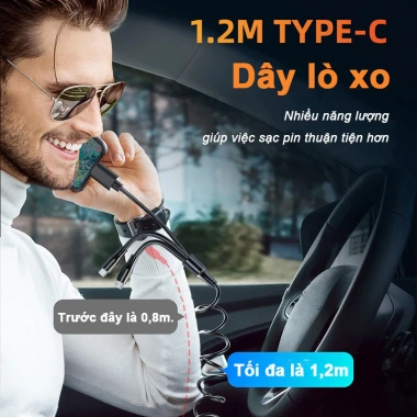 Tẩu Sạc Ô Tô 65W Cáp Lò Xo - Sạc Nhanh Đa Năng, Đèn LED, Tương Thích Điện Thoại & Máy Tính Bảng, Giá 175k 6