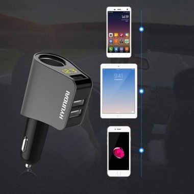 Tẩu Sạc Ô Tô Đa Năng 2 USB và Type-C PD 18W, Chia 2 Lỗ Thuốc, Màn Hình Điện Áp, Sạc Nhanh QC3.0 - Giá 165k