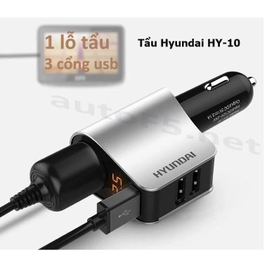 Tẩu Sạc Ô Tô Hyundai 3 Cổng USB HY-10 màn hình hiển thị điện áp - Giá 186.300₫ 6 Tẩu Sạc Ô Tô Hyundai 3 Cổng USB HY-10 màn hình hiển thị điện áp - Giá 186.300₫ 6