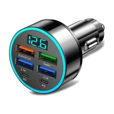 Tẩu Sạc Ô Tô PD QC3.0, 4 Cổng USB, Màn Hình LED Hiển Thị - Sạc Đa Năng Xe Hơi 10