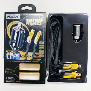 Tẩu Sạc Ô Tô Pugan 120W 2 Cổng Nhanh, Dây 4 Đầu, Cắm D31 Mẫu Mới Giá 99.000 VND 3 Tẩu Sạc Ô Tô Pugan 120W 2 Cổng Nhanh, Dây 4 Đầu, Cắm D31 Mẫu Mới Giá 99.000 VND 3
