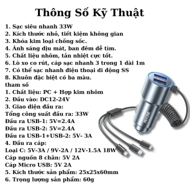 Tẩu Sạc Ô Tô Wekome WP-C44 - Sạc Nhanh, Đa Thiết Bị, Giá 139.300₫ 8