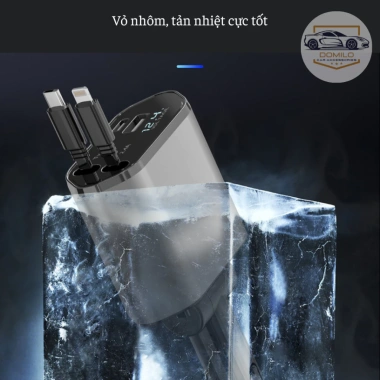 Tẩu Sạc Xe Hơi 120W Siêu Nhanh - Đa Cổng Co Giãn, Tẩu Sạc Âm, Dây Bảo Vệ