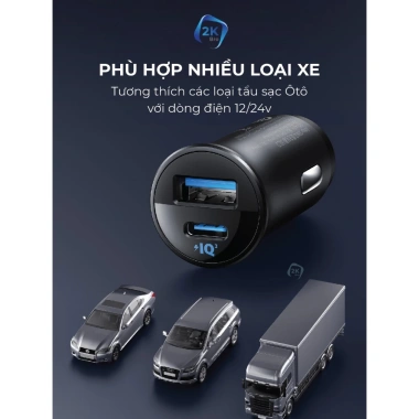 Tẩu Sạc Xe Hơi Anker 30W A2.741 Sạc Nhanh PD và QC PPS 1C 1A cho Điện Thoại và Máy Tính Bảng, Giá chỉ 215k 8 Tẩu Sạc Xe Hơi Anker 30W A2.741 Sạc Nhanh PD và QC PPS 1C 1A cho Điện Thoại và Máy Tính Bảng, Giá chỉ 215k 8
