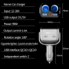 Tẩu Sạc Xe Hơi SEAMETAL 2 Cổng USB QC3.0 180° 90W LED Hiển Thị Điện Áp 8