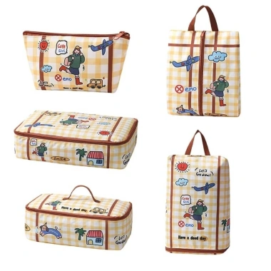 TAWJOG Túi du lịch đa năng cotton chống thấm, dung tích lớn, dây kéo, đựng quần áo giày - 46.332 VND 4