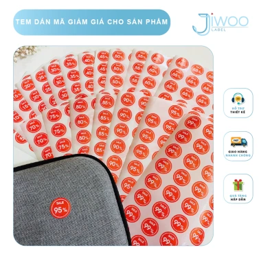 Tem dán SALE giảm giá 5-99% Tem giảm giá sản phẩm khuyến mãi sale chỉ 3.100₫ 6