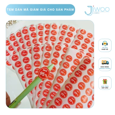Tem dán SALE giảm giá 5-99% Tem giảm giá sản phẩm khuyến mãi sale chỉ 3.100₫ 7
