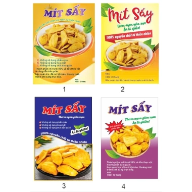 Tem decal Mít sấy 7x10 cm - 16 miếng - Đồ trang trí bánh - Giá chỉ 19.000 đồng