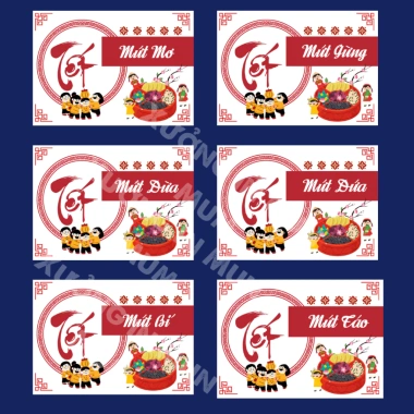 Tem mứt Tết 56 mẫu, hạt, bánh kẹo 5x7cm dán túi hộp In theo yêu cầu, SL ít, chỉ 55.000₫ 3 Tem mứt Tết 56 mẫu, hạt, bánh kẹo 5x7cm dán túi hộp In theo yêu cầu, SL ít, chỉ 55.000₫ 3
